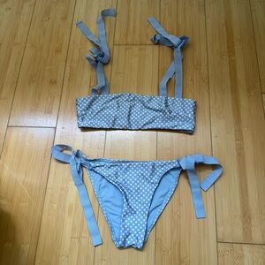 Zimmermann Polka Dot Blue Bikini Set Bow Ties Size 1